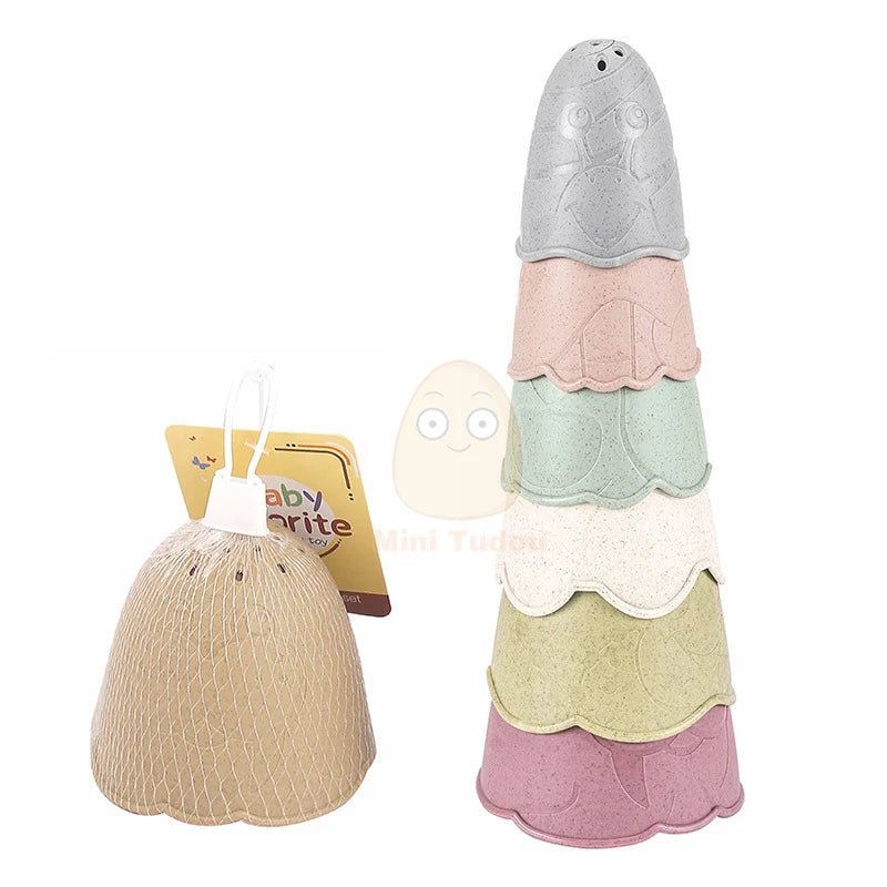 Baby Toys Stacking Cup Cartoon Early Educational Learning Color Number Nesting Sorting Bath Shower Play Water Sand Game For Kids King of Toys