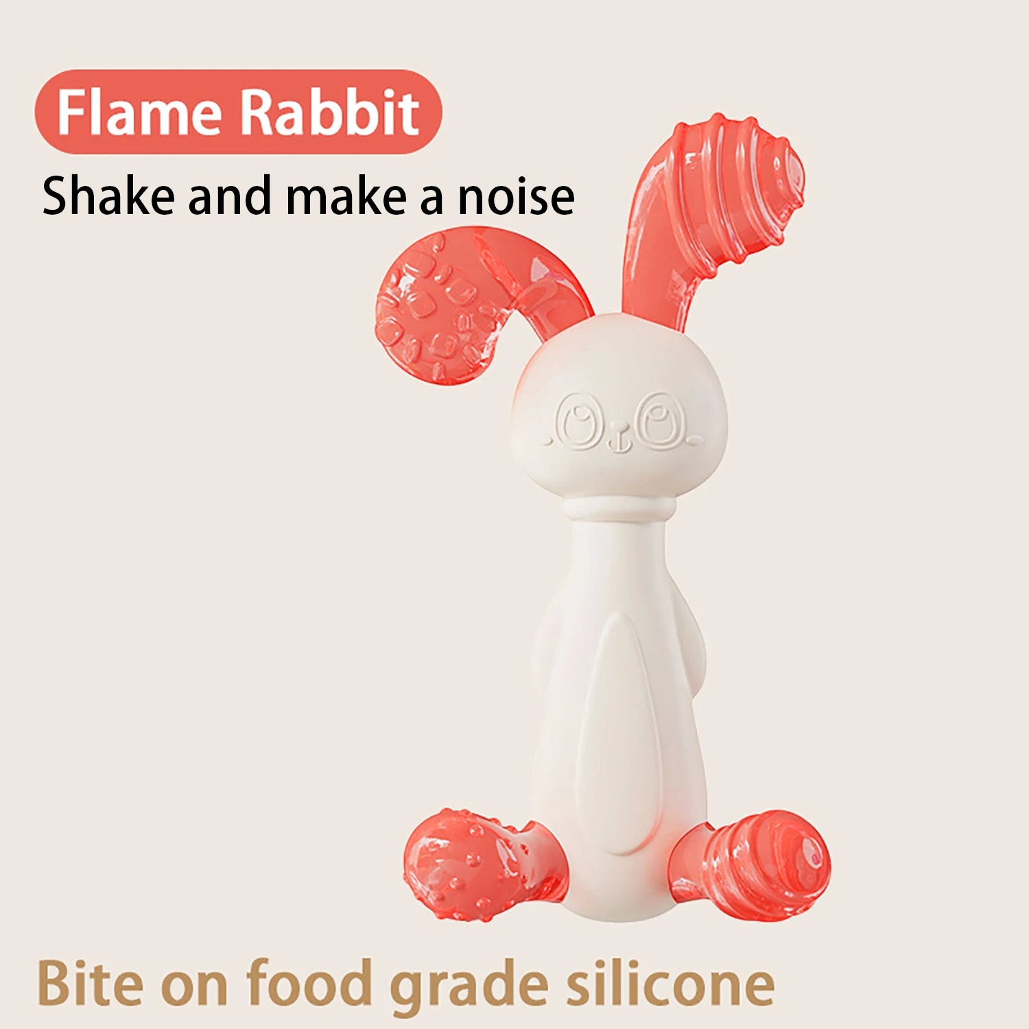 Anneau de Dentition Lapin Silicone – Jouet Bébé Anti-Main à Mâcher (0 à 12 Mois)