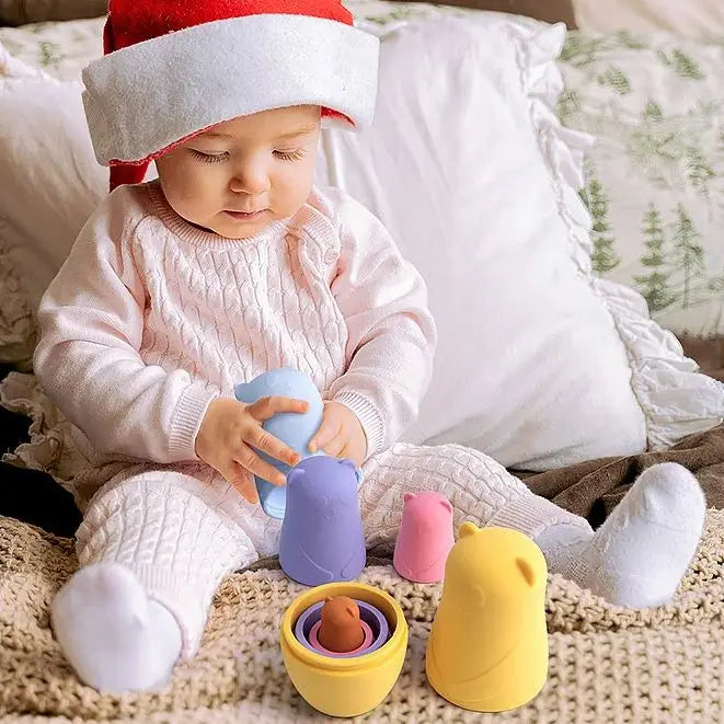 Montessori Matryoshka Dolls Set | BPA-Free Silicone Stacking Blocks, Educational Toy for Toddlers & Children | Safe & Fun Developmental Gift King of Toys