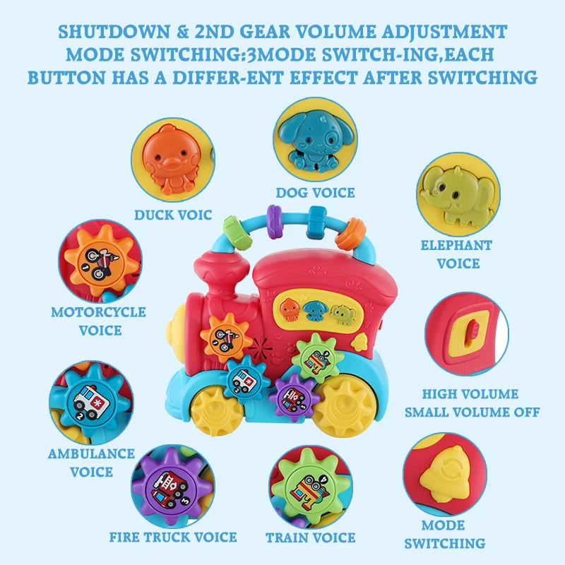 Jouet Éducatif Prématuré Montessori Train Musical | Train avec Boucle de Formes Variées pour King of Toys