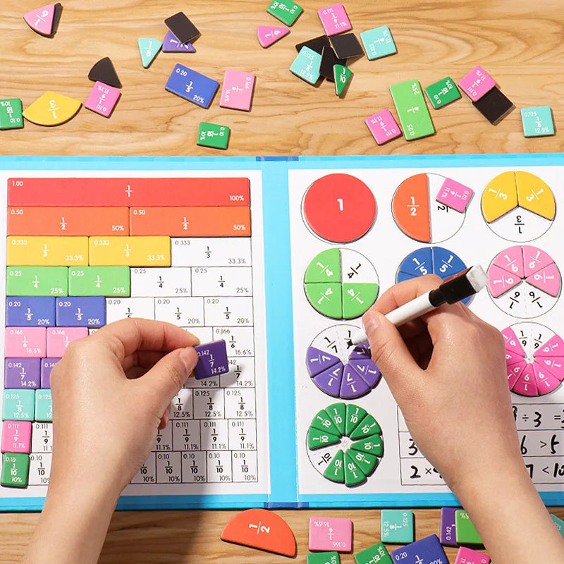Jeu de Mathématiques Magnétique | Apprentissage Ludique des Fractions Montessori