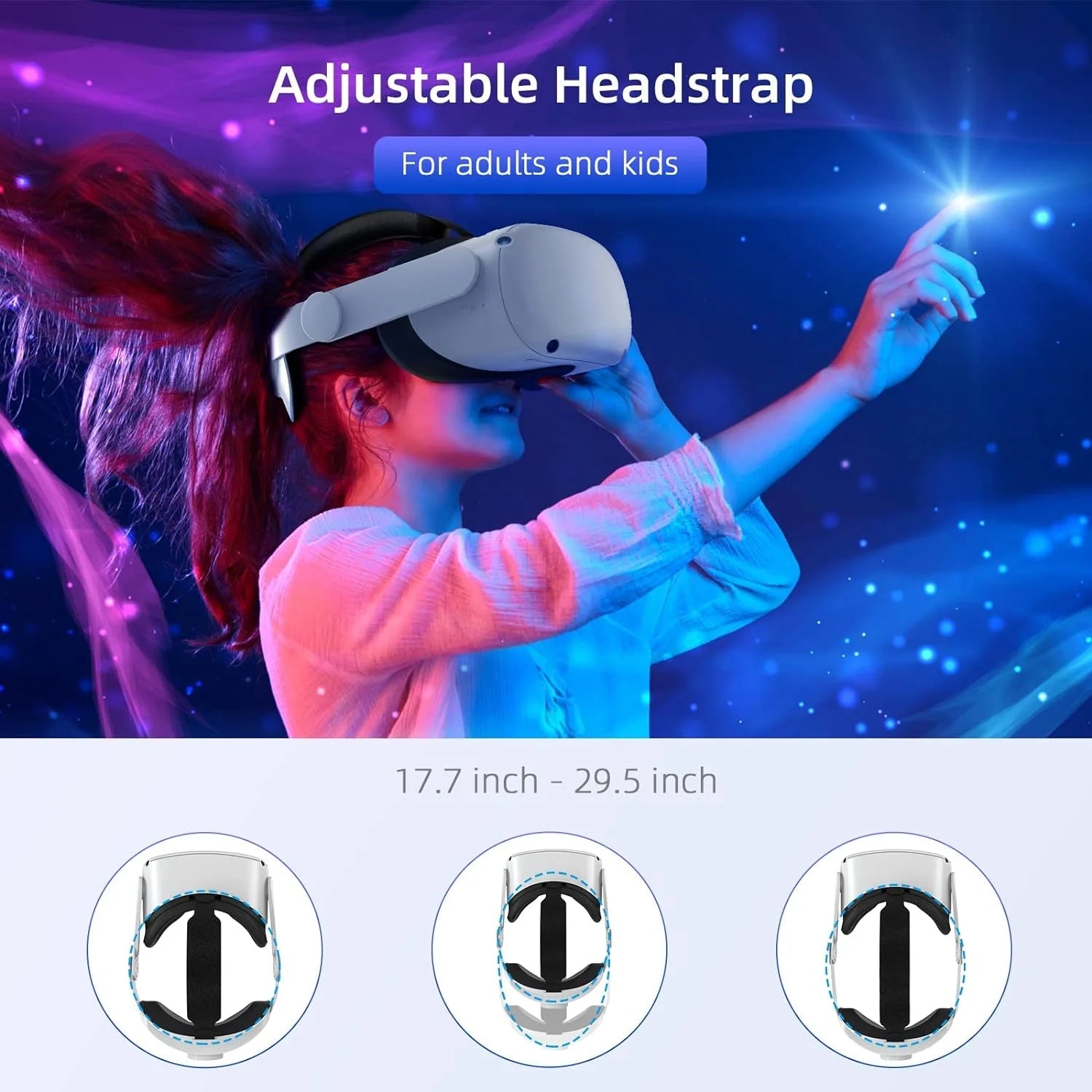 Serre-tête VR Immersif Compatible avec Quest 2 | Serre-tête Élite Confortable et Réglable avec Batterie de 6000mAh King of Toys