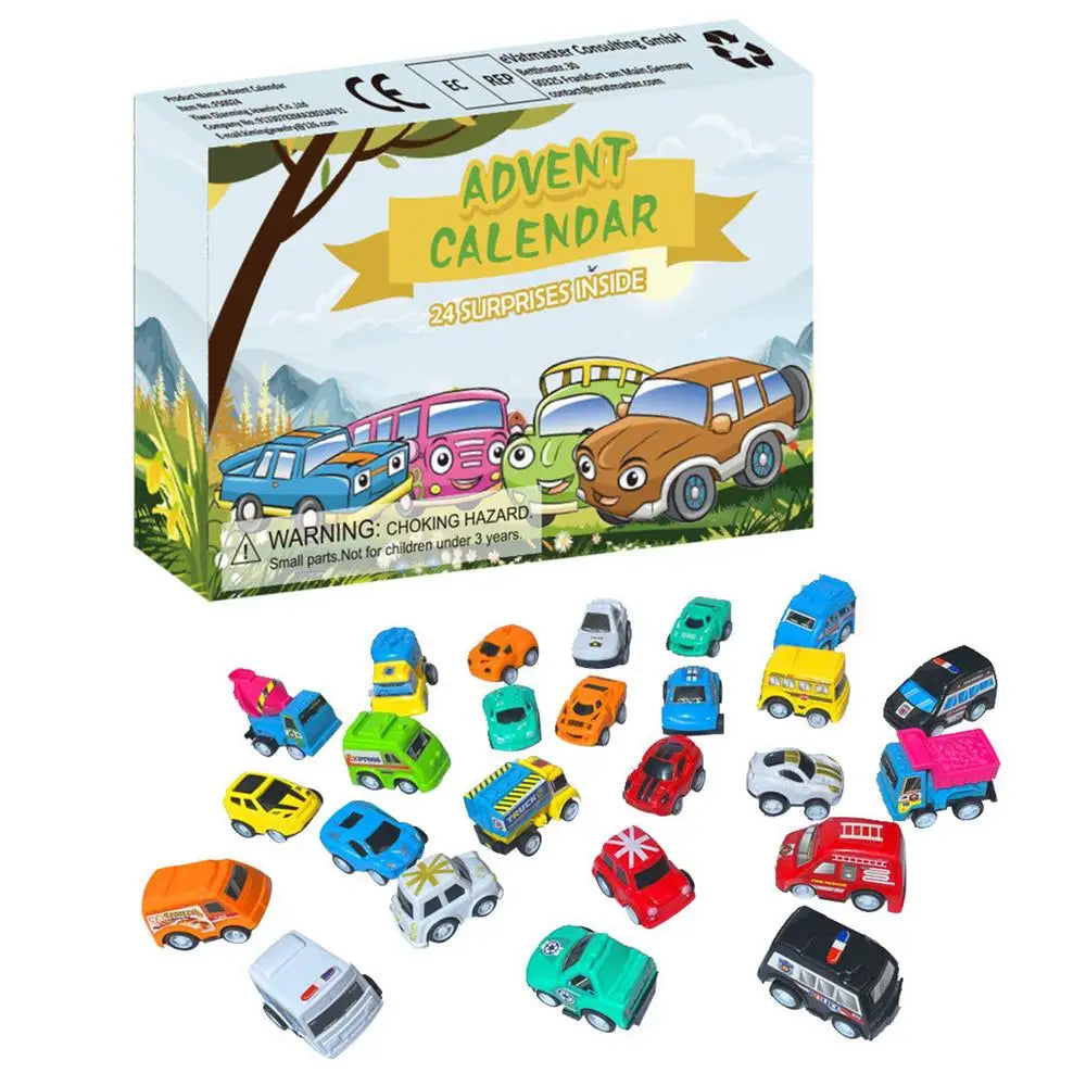 Calendrier de l'Avent Noël 24 Jours pour Enfants | Voiture Digitale de Course, Cadeau de Noël, Compte à Rebours Fun pour Petits King of Toys