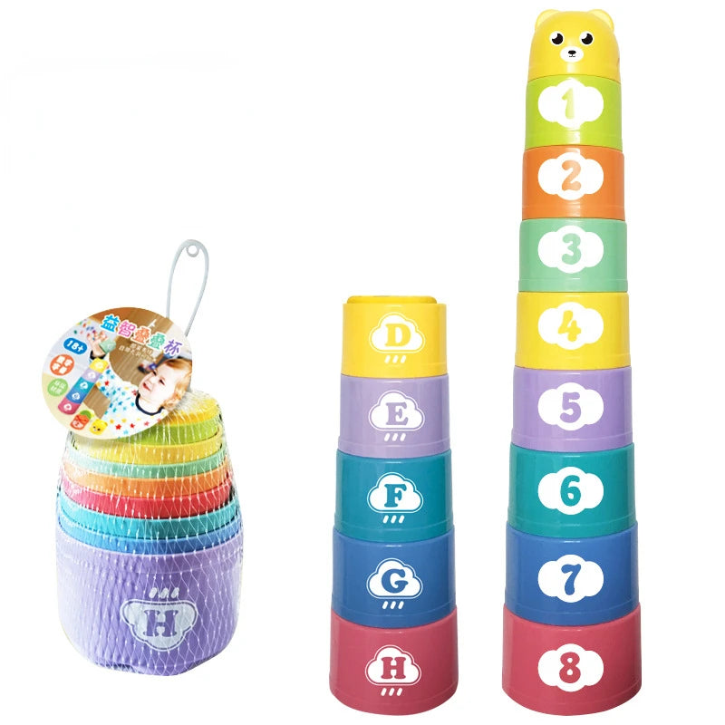 Educatieve Stapelbekers met Cijfers & Letters | Montessori Speelgoed voor Baby’s