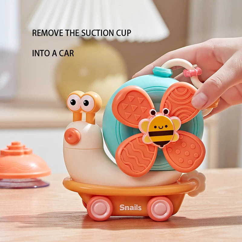 Jouet Escargot à Ventouse Tournante – Jouet Sensoriel Montessori pour Bébé et Nouveau-né