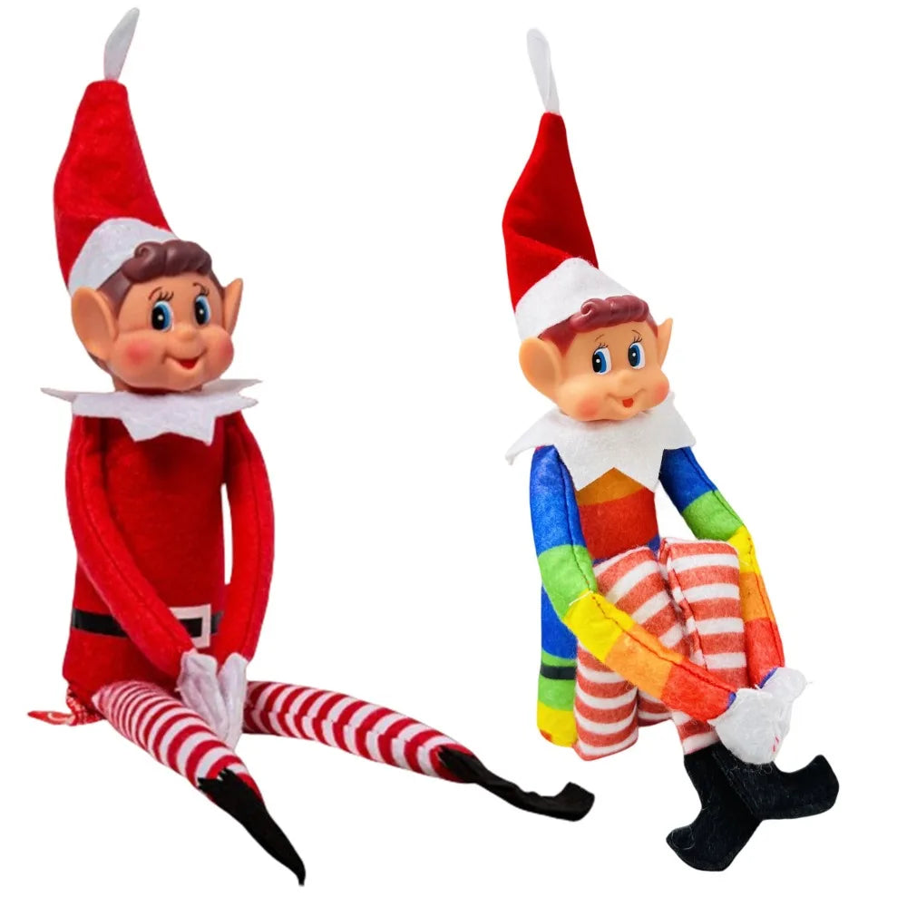 Poupée Lutin de Noël | Poupées Lutins Miniatures Articulées Avec Jambes Pendantes Pour Noël