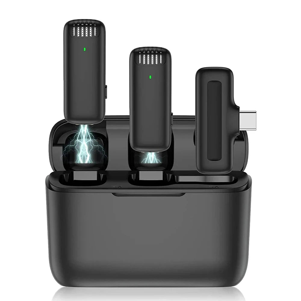 Boîtier de recharge pour microphone Lavalier sans fil | Micro audio portable pour enregistrement, compatible avec iPhone et Android King of Toys