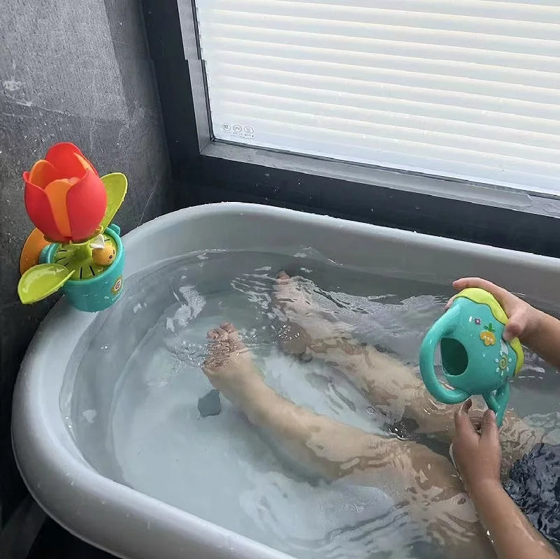 Fleur Magique Activée par l’Eau – Jouet Flottant de Douche Bébé Sensoriel Été Sans Toxines