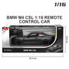 Voiture RC Rastar échelle 1:16 BMW M4 CSL – Véhicule de course haute vitesse télécommandé avec LED, jouet pour garçons King of Toys