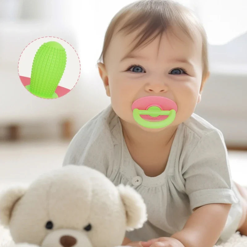Sucette de Dentition Cactus en Silicone pour Bébé - Jouet Molaire Anti-Rots et Durable - Anneau de Dentition Sûr pour Tout-Petits