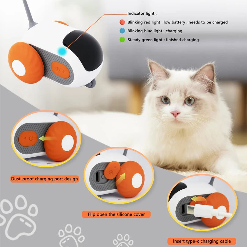 Jouet Intelligent pour Chat | Voiture Souris Télécommandée Automatique en Mouvement pour Jeu Intérieur & Entraînement avec Chiens & Chats King of Toys