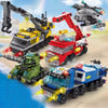 Puzzle de Blocs d'Assemblage Enfants - Camions de Pompiers, Voitures de Police, Avions, Cadeau pour Enfants King of Toys