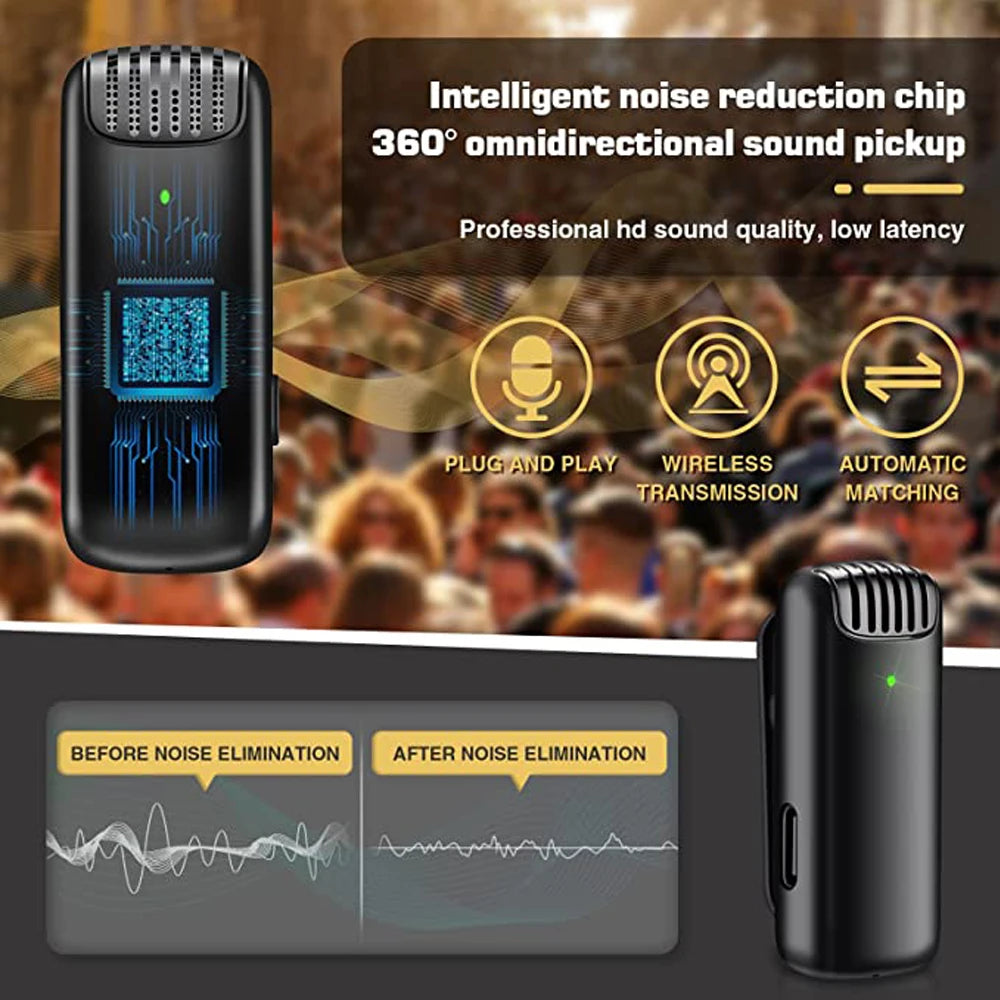 Boîtier de recharge pour microphone Lavalier sans fil | Micro audio portable pour enregistrement, compatible avec iPhone et Android King of Toys