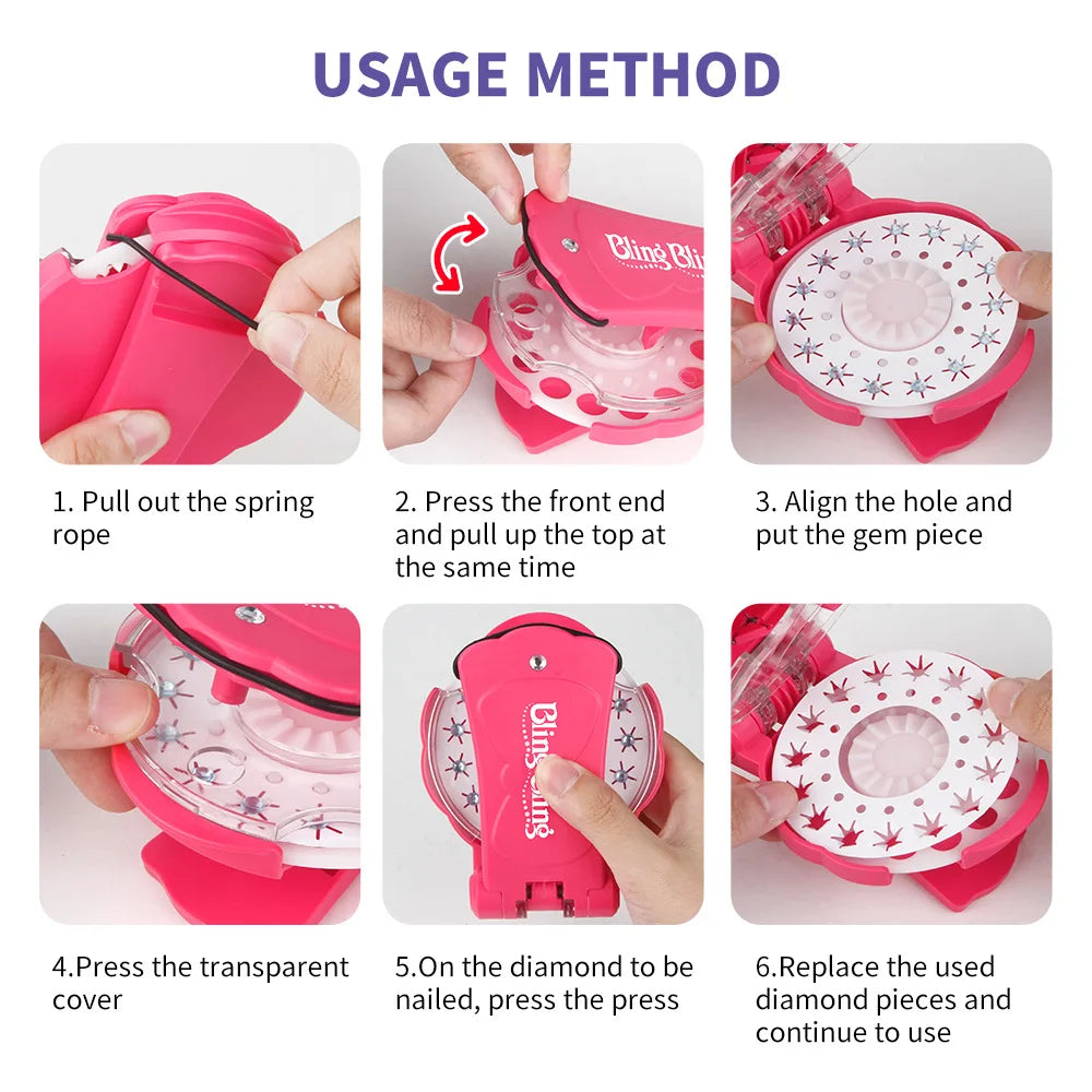 Kit de Stylisme DIY Diamants pour Cheveux - Appareil de Maquillage Mode Jeu d'Imitation pour Filles - Cadeau Créatif Anniversaire Noël