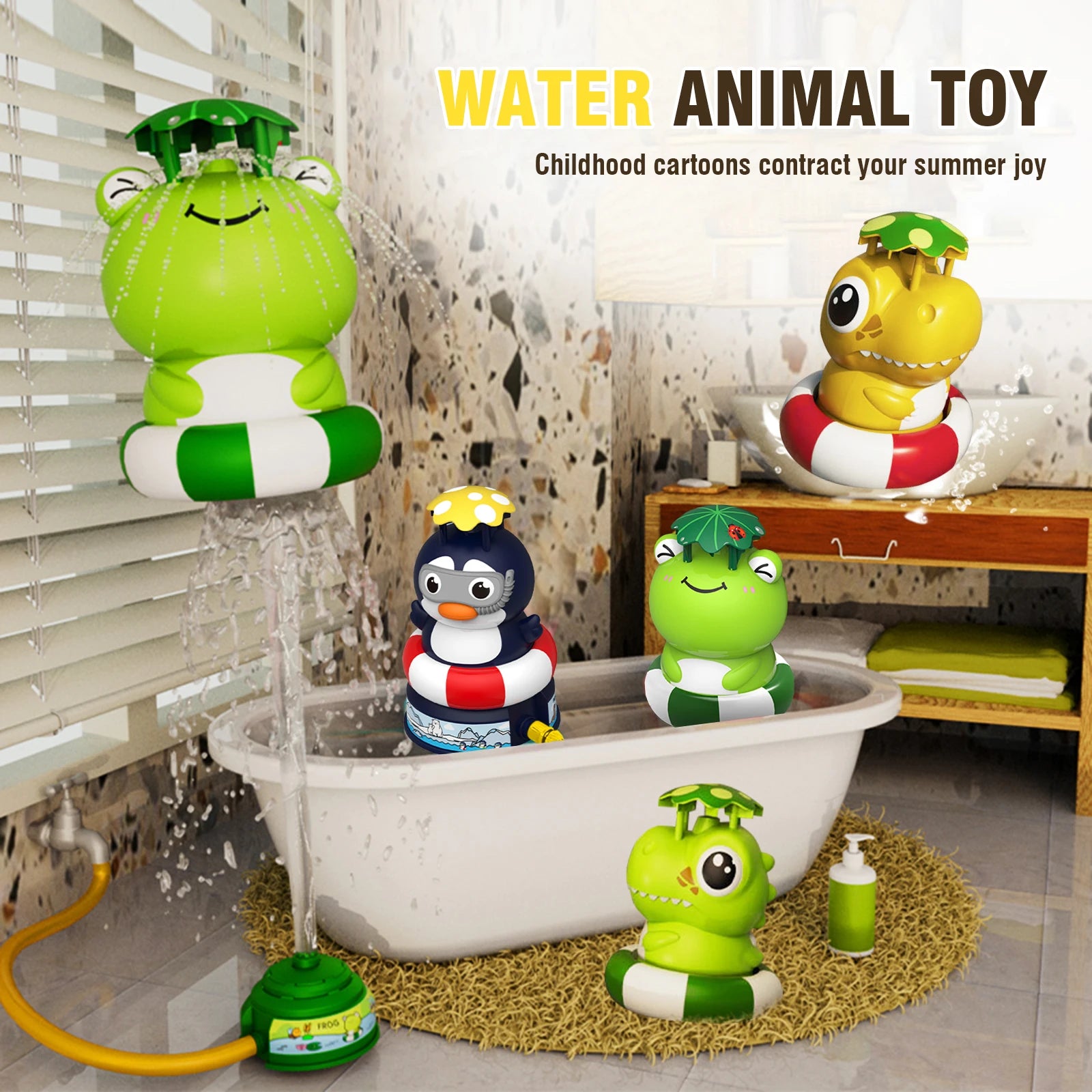 Arroseur Grenouille Rotatif | Jouet d’Arrosage Extérieur pour Enfants
