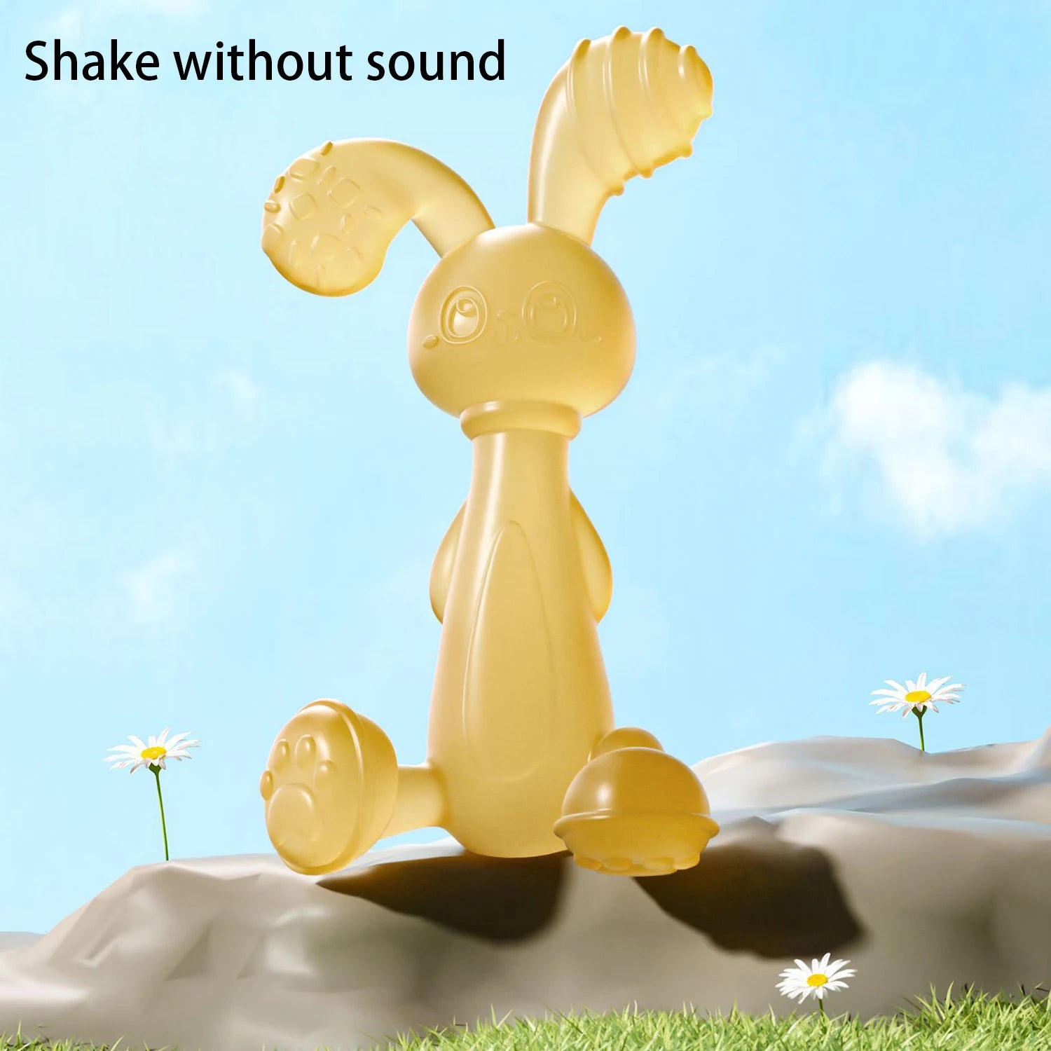 Anneau de Dentition Lapin Silicone – Jouet Bébé Anti-Main à Mâcher (0 à 12 Mois)