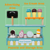 Comptoir de Glaces en Bois - Jouet Montessori pour Tout-Petits, Nourriture de Jeu d’Imitation et Accessoires de Cuisine King of Toys