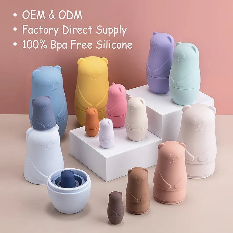 Montessori Matryoshka Dolls Set | BPA-Free Silicone Stacking Blocks, Educational Toy for Toddlers & Children | Safe & Fun Developmental Gift King of Toys