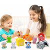 Jouets Montessori pour tout-petits - Set d'apprentissage pour compter, associer et trier les couleurs, marionnettes de doigts d'animaux de ferme, jeu Peekaboo King of Toys