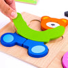 Puzzle en bois pour enfants avec animaux et véhicules - Jouet éducatif coloré pour garçons et filles, cadeau parfait. King of Toys