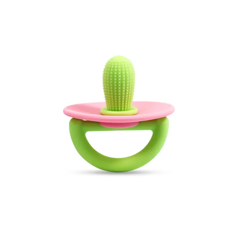 Sucette de Dentition Cactus en Silicone pour Bébé - Jouet Molaire Anti-Rots et Durable - Anneau de Dentition Sûr pour Tout-Petits
