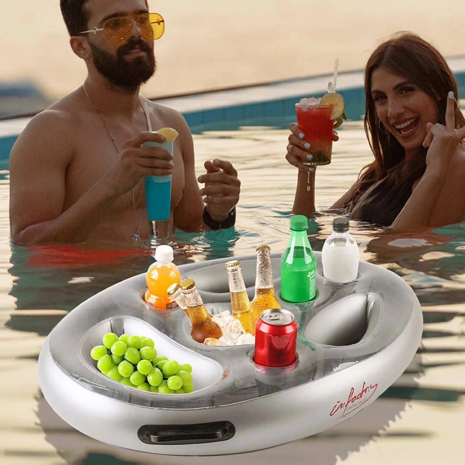 Plateau Gonflable Porte-Boissons – Accessoire flottant pour piscine et fête sur l’eau| Jouets d'été King of Toys