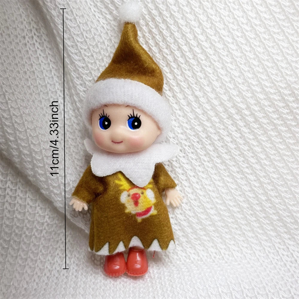 Poupée Lutin de Noël | Poupées Lutins Miniatures Articulées Avec Jambes Pendantes Pour Noël