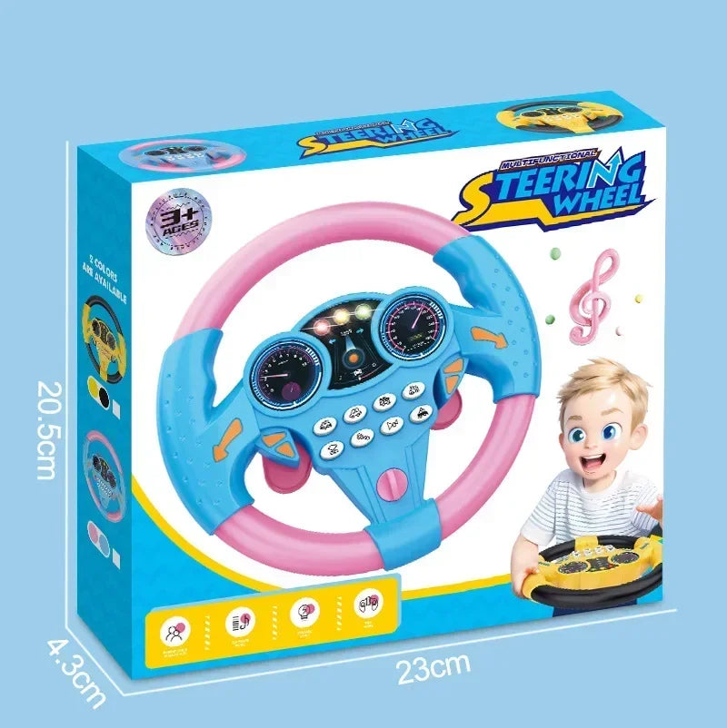 Simulation de volant Jouets | Jouets pour enfants Jouets d'éveil Copilots Volant de poussette Jouets vocaux 1 - 3+ ans