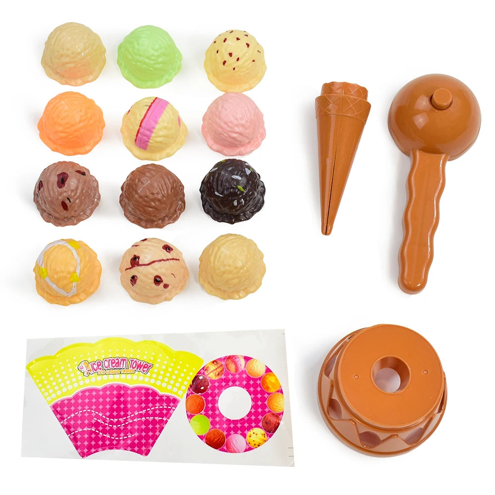 Jouet de Cuisine Simulation Nourriture - Glace Empilable, Jouet Éducatif pour Bébé King of Toys