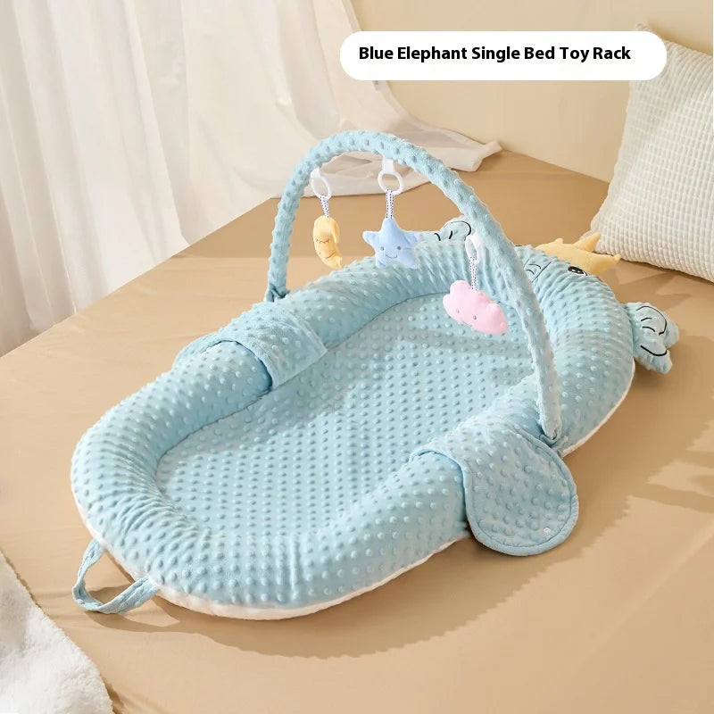 Lit Nid Bébé Portable et Respirant - Cocon de Sommeil Anti-Régurgitation et Réducteur de Lit Motif Ours