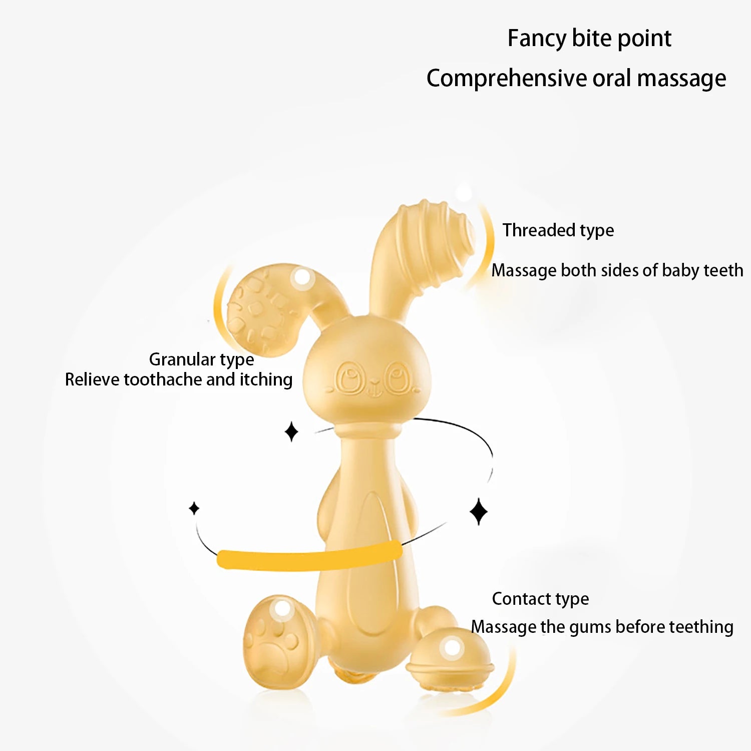 Anneau de Dentition Lapin Silicone – Jouet Bébé Anti-Main à Mâcher (0 à 12 Mois)