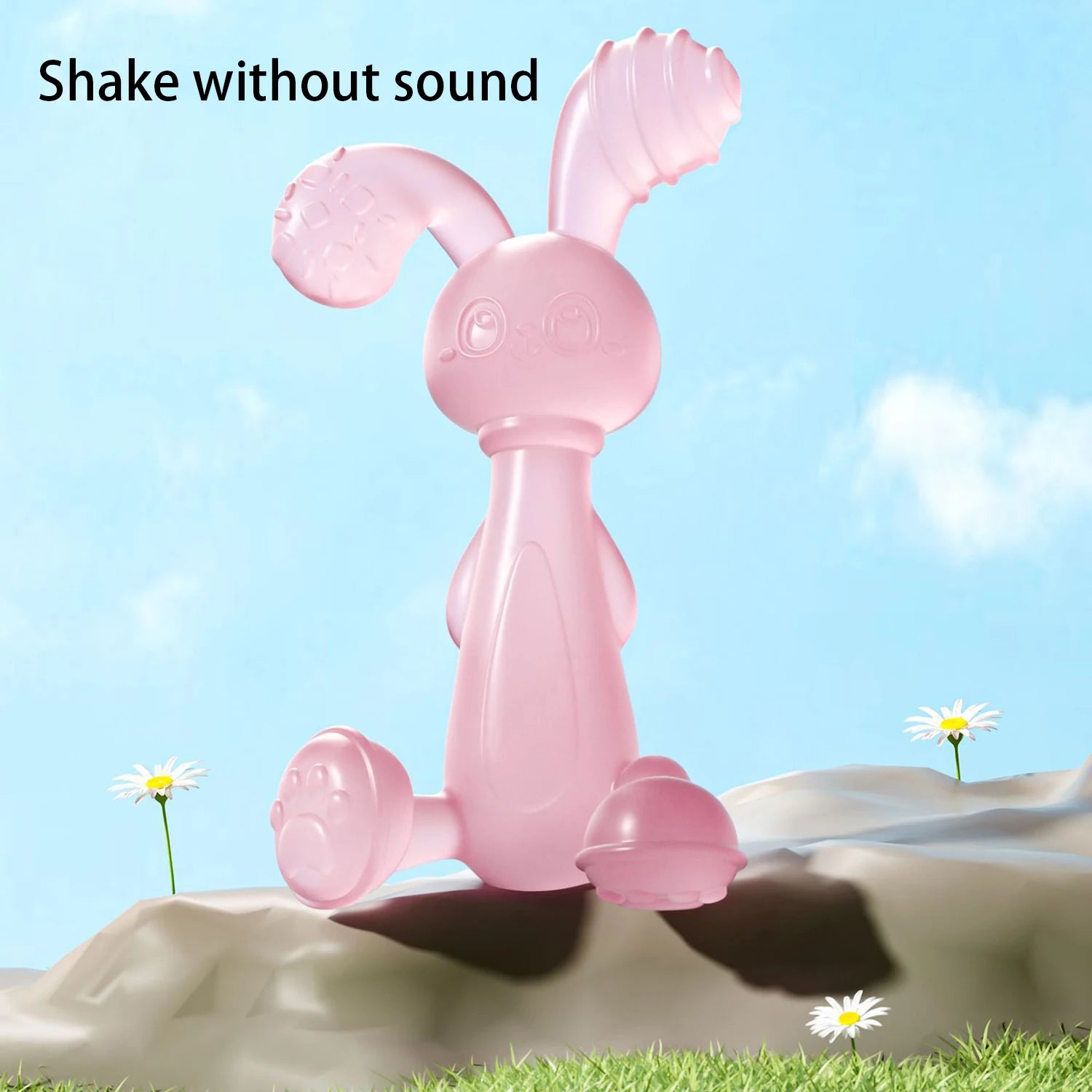 Anneau de Dentition Lapin Silicone – Jouet Bébé Anti-Main à Mâcher (0 à 12 Mois)