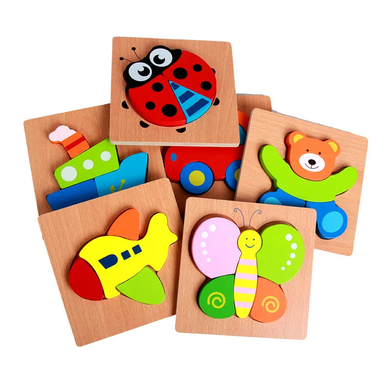 Puzzle en bois pour enfants avec animaux et véhicules - Jouet éducatif coloré pour garçons et filles, cadeau parfait. King of Toys