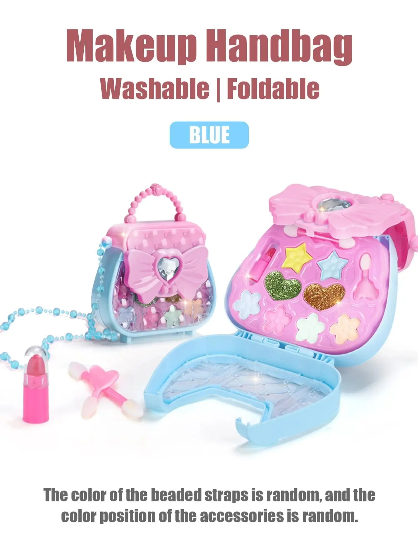 Petite Mallette Beauté pour Filles - Jouet Sac à Main Maquillage Lavable, Kit Beauté Princesse pour Jeu d'Imitation King of Toys