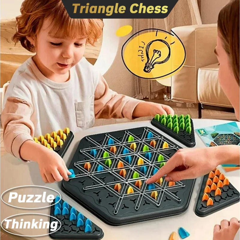 Jeu d'Échecs Triangle - Jeu de Bataille Éducatif en Caoutchouc - Cadeau de Fête en Famille King of Toys