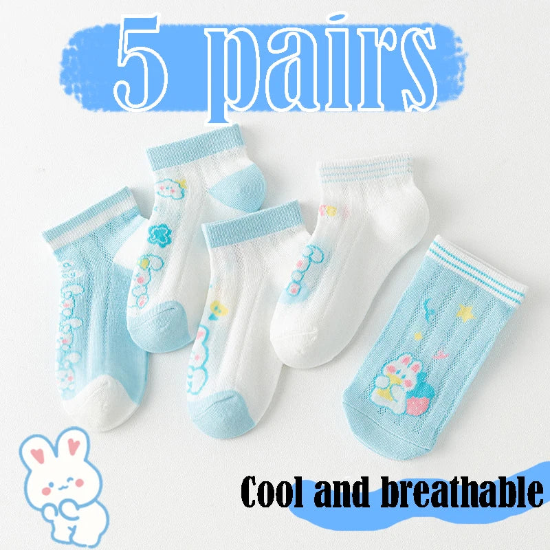 Kinder Sokken met Fruitprint | 5-Pack Ademend & Zomerproof