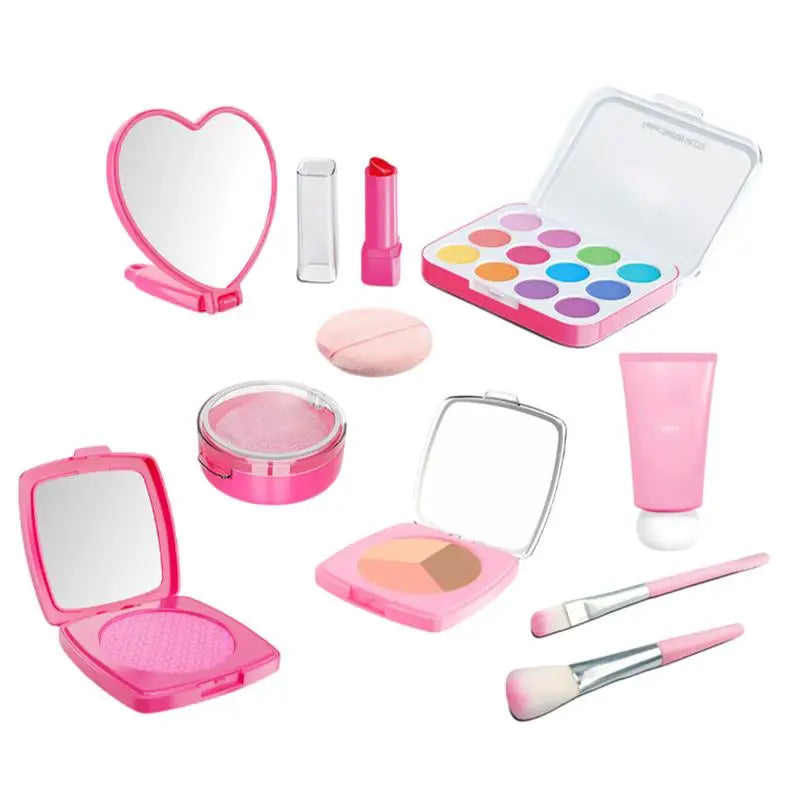 Kit de Maquillage d'Imitation pour Enfants 3 Ans et Plus - Trousse de Beauté Fille Jouet pour Jeu de Rôle - Cadeau Anniversaire Noël