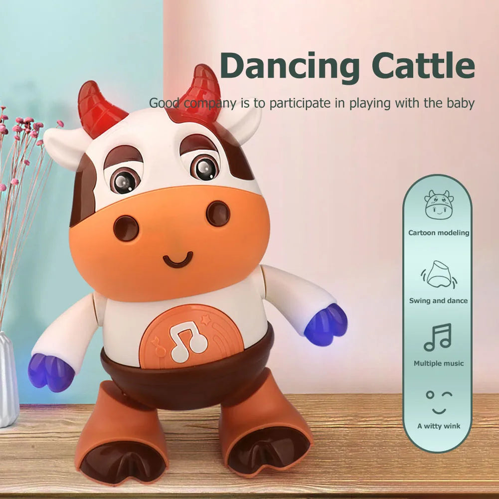 Jouet Vache Dansante | 2 modes Lumières musicales colorées de bébé Jouets électroniques vache pour enfants
