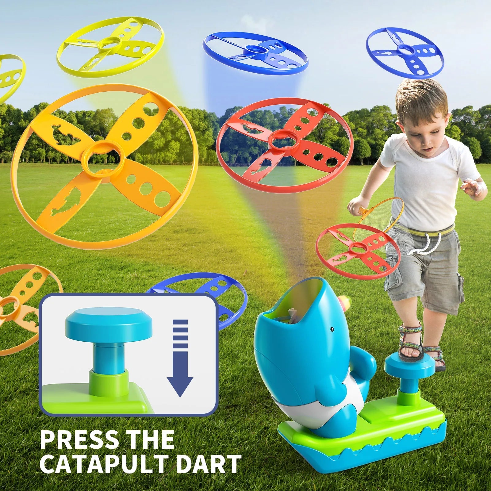 Lanceur de disque volant - Jouet d'extérieur pour enfants King of Toys