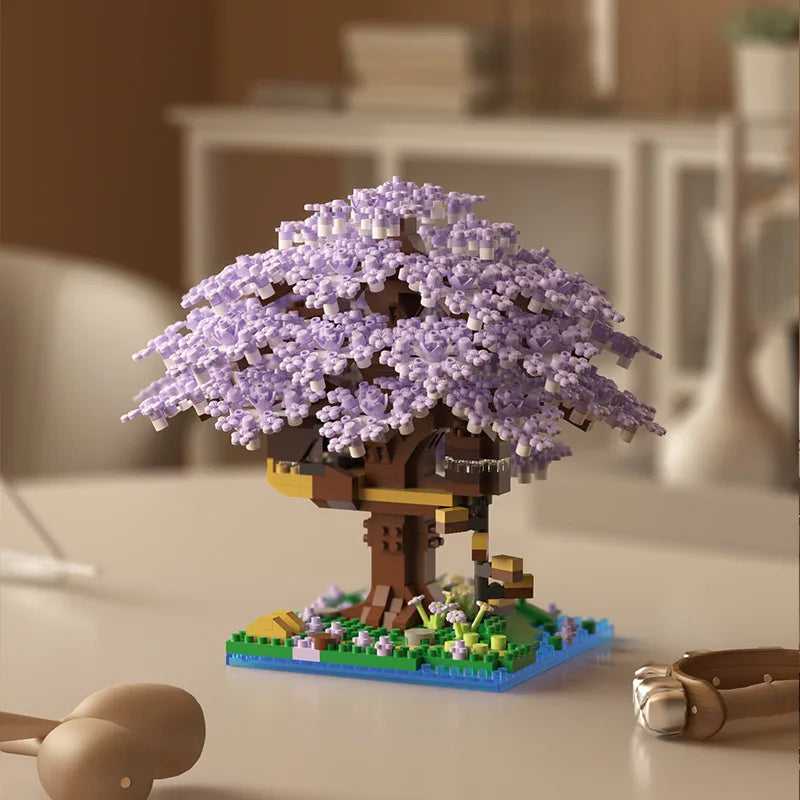 Maison d'Arbre en Fleurs de Cerisier, Modèle Difficile pour Filles, Jouet d'Assemblage King of Toys