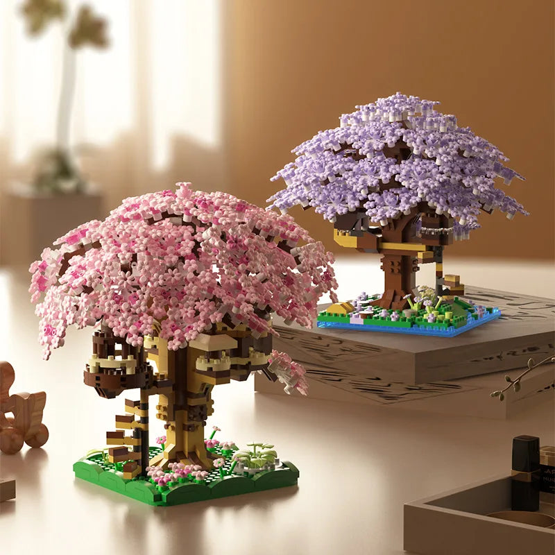 Maison d'Arbre en Fleurs de Cerisier, Modèle Difficile pour Filles, Jouet d'Assemblage King of Toys