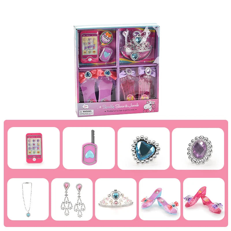Chaussures de Princesse avec Bijoux et Couronne - Jeu d'Imitation Téléphone Électronique Mode Beauté pour Filles King of Toys