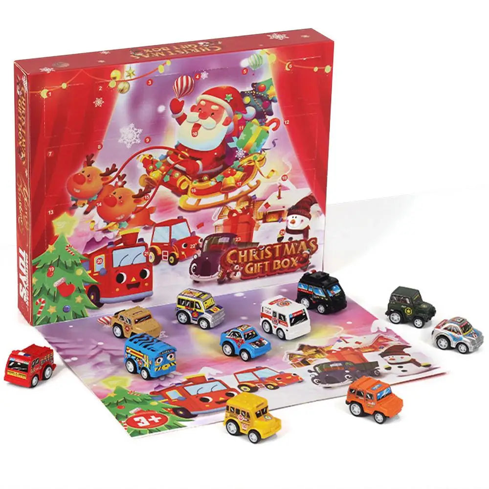 Calendrier de l'Avent Noël 24 Jours pour Enfants | Voiture Digitale de Course, Cadeau de Noël, Compte à Rebours Fun pour Petits King of Toys