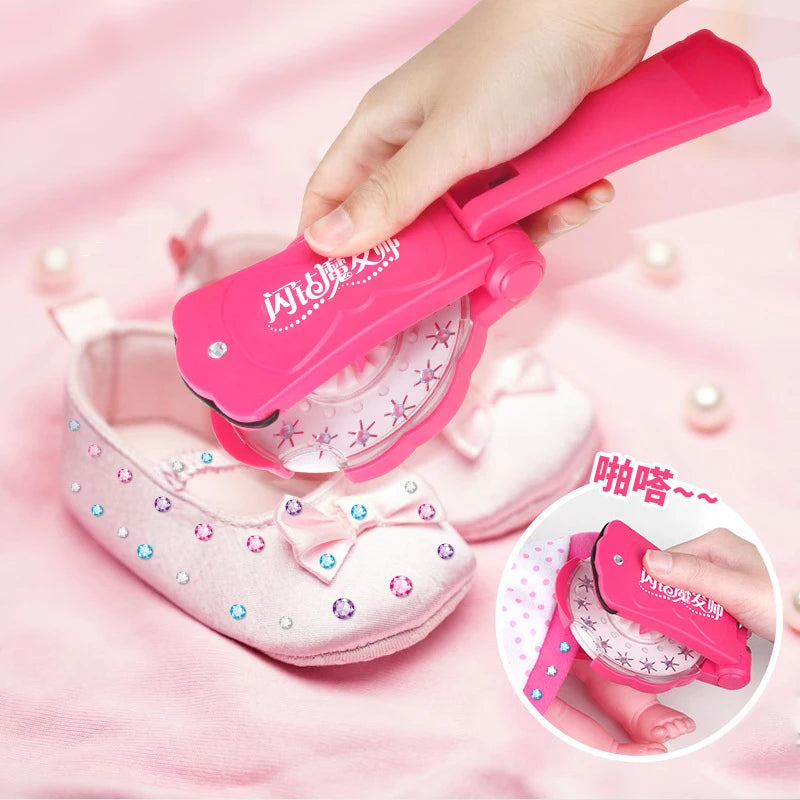 Kit de Stylisme DIY Diamants pour Cheveux - Appareil de Maquillage Mode Jeu d'Imitation pour Filles - Cadeau Créatif Anniversaire Noël