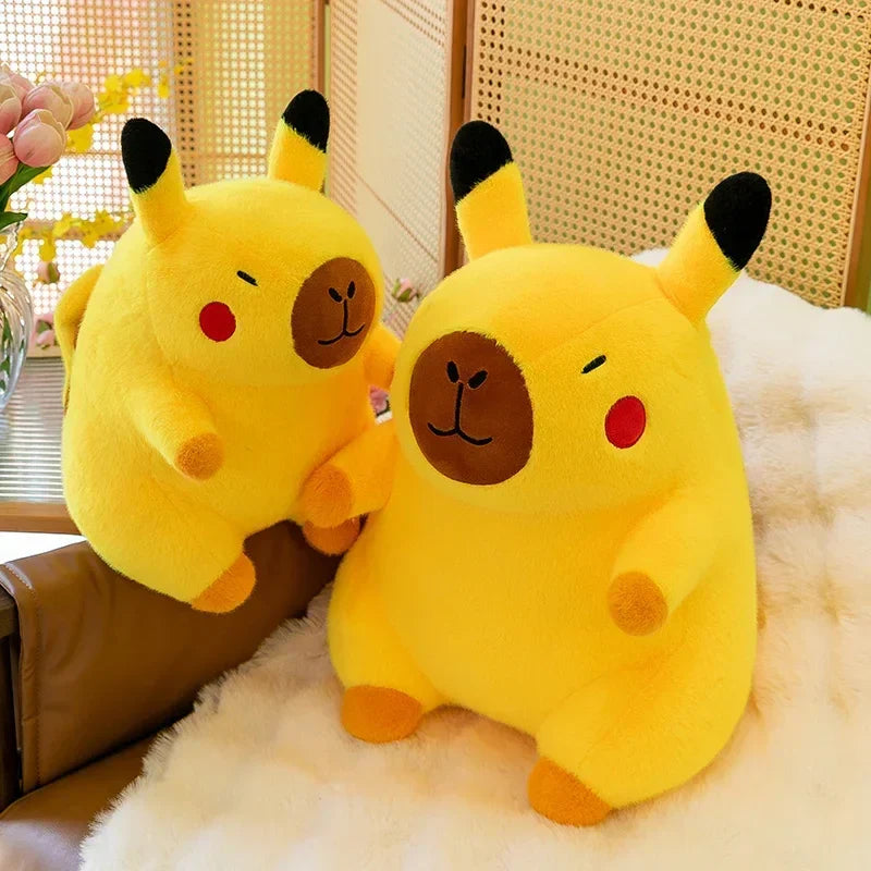 Pikachu Capybara - Peluche Anti-Stress l Coussin pour Bébés, Tout-Petits et Adultes King of Toys