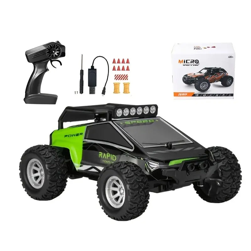 Voiture tout terrain contrôlable avec feux 2.4Ghz l jusqu'à 20KM/h l Buggy l Echelle RC 1:32 De Speelgoed Koning