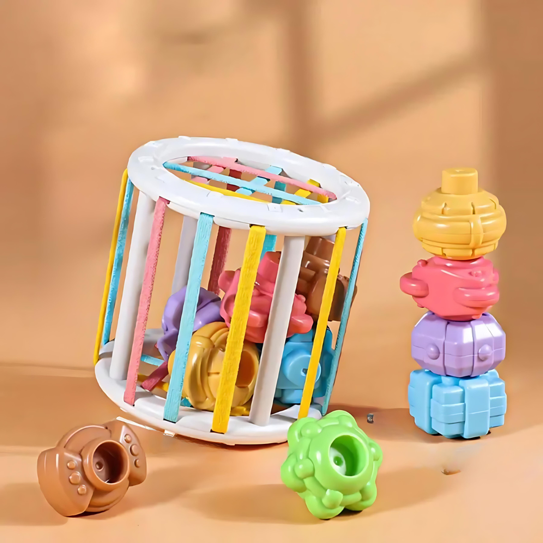 Trieur de blocs sensoriels - Six blocs de forme massive Jouet éducatif Montessori pour les enfants de 12 mois et plus
