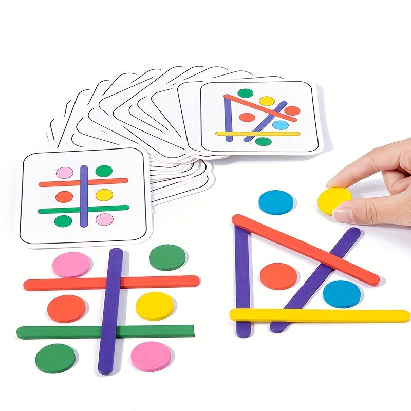 Jeux de Puzzle Bâtonnets et Sucettes en Bois | Tri, Empilage et Jeux Mathématiques Éducatifs avec Enigmes pour les Tout-Petits de 1, 2, 3, 4+ Ans