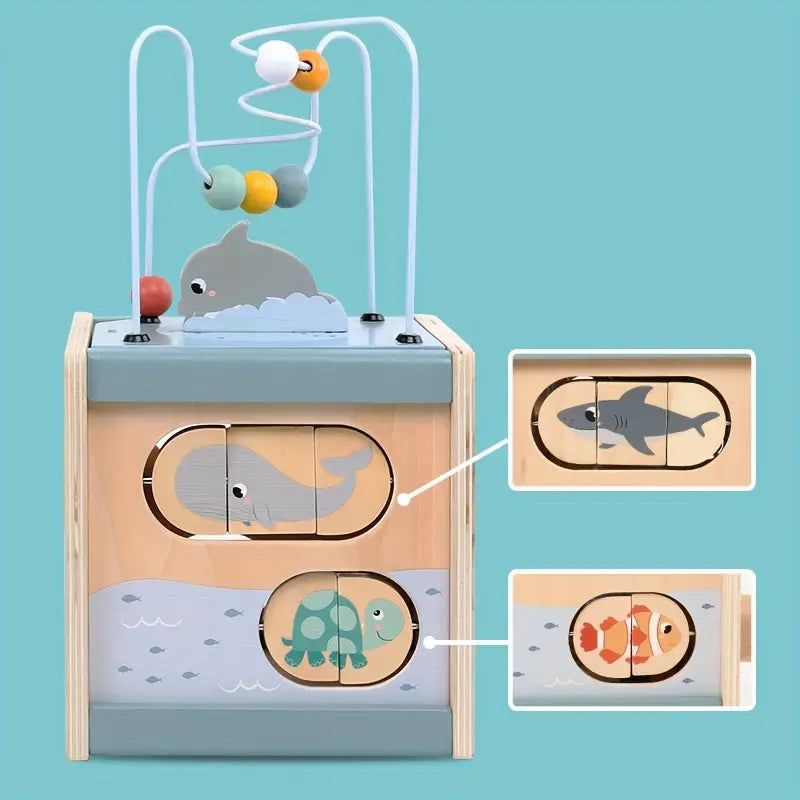 Cube Montessori Océan en Bois - Pour Enfants de 1 An et Plus Speelgoed Koning