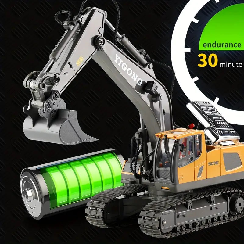 Excavatrice Télécommandée RC avec 11 Fonctions | Camion-Benne 2.4GHz De Speelgoed Koning